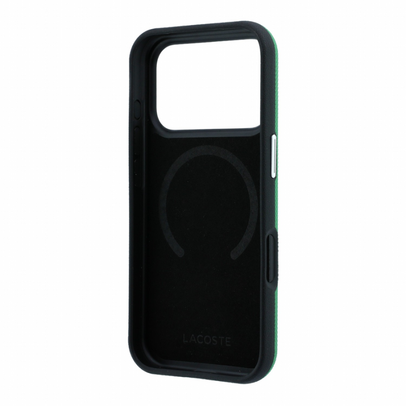 Lacoste PVC Petit Pique Semi Wrap Embossed MagSafe Case for iPhone 18 Pro Max Estragon