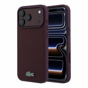 Lacoste PVC Iconic Petit Pique Metal Logo MagSafe Case for iPhone 18 Pro Max Burgundy