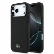 Lacoste PVC Iconic Petit Pique Metal Logo MagSafe Case for iPhone 18 Pro Max Black