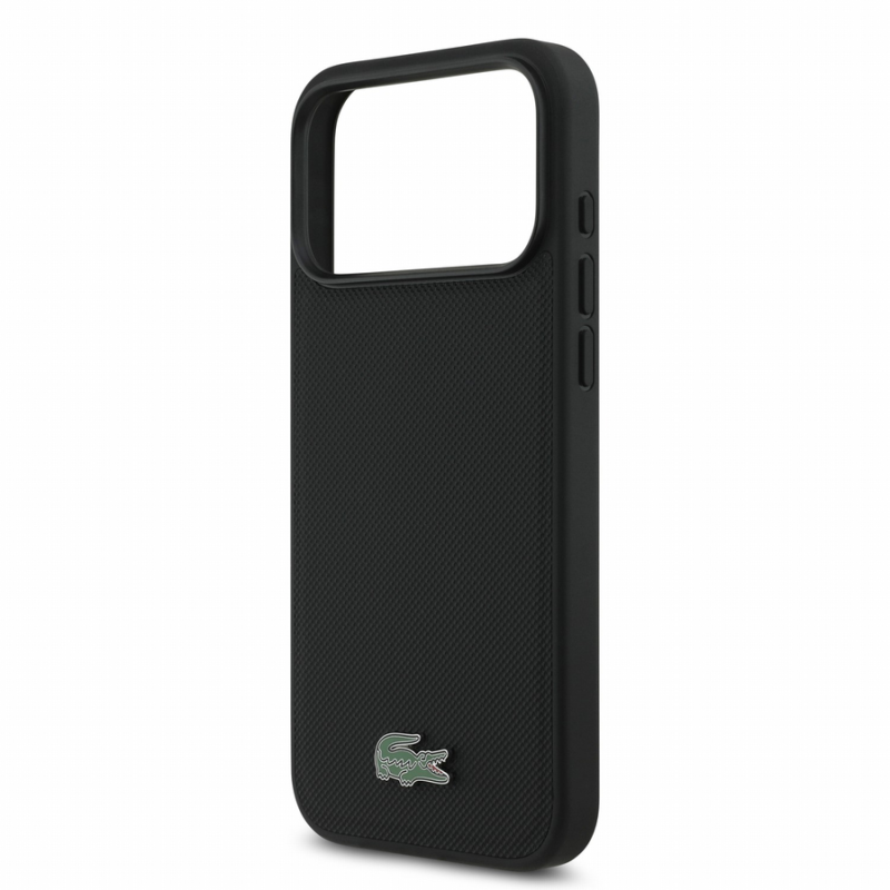 Lacoste PVC Iconic Petit Pique Metal Logo MagSafe Case for iPhone 18 Pro Max Black