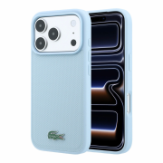Lacoste PVC Iconic Petit Pique Metal Logo MagSafe Case for iPhone 18 Pro Blue