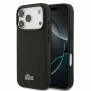 Lacoste PVC Iconic Petit Pique Metal Logo MagSafe Case for iPhone 18 Pro Black