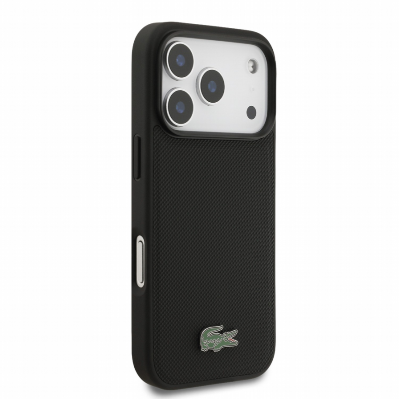 Lacoste PVC Iconic Petit Pique Metal Logo MagSafe Case for iPhone 18 Pro Black
