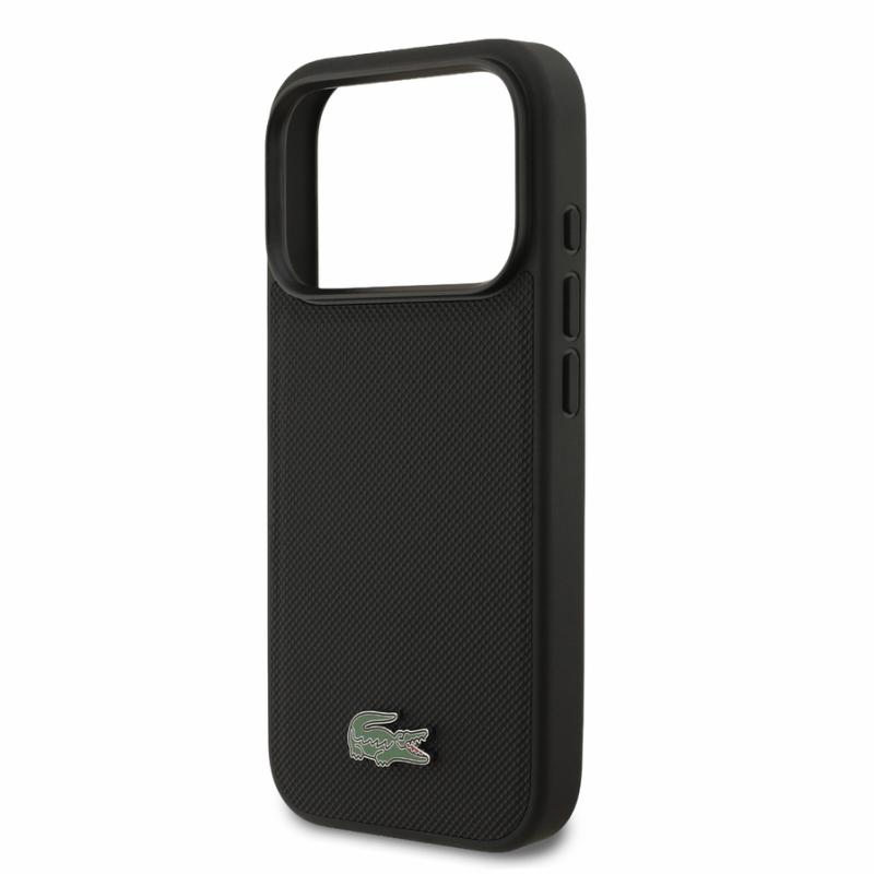Lacoste PVC Iconic Petit Pique Metal Logo MagSafe Case for iPhone 18 Pro Black