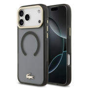 Lacoste IML Shockproof Petit Pique Gold Logo MagSafe Case for iPhone 18 Pro Max Black
