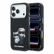 Karl Lagerfeld PU Semi Wrap Smooth Sketch Bodies Magsafe Case for iPhone 18 Pro Black