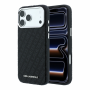 Karl Lagerfeld PU Grained Allover Semi Wrap Magsafe Case for iPhone 18 Pro Black