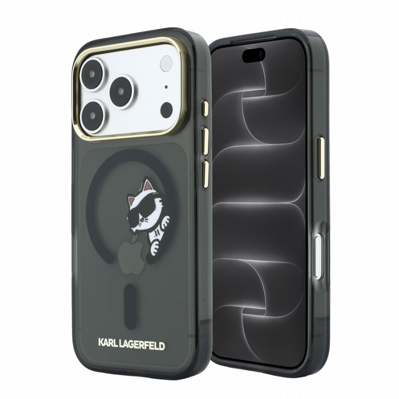 Karl Lagerfeld IML Choupette Peekaboo Magsafe Case for iPhone 18 Pro Max Black