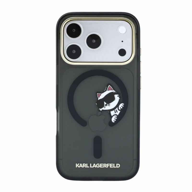 Karl Lagerfeld IML Choupette Peekaboo Magsafe Case for iPhone 18 Pro Black