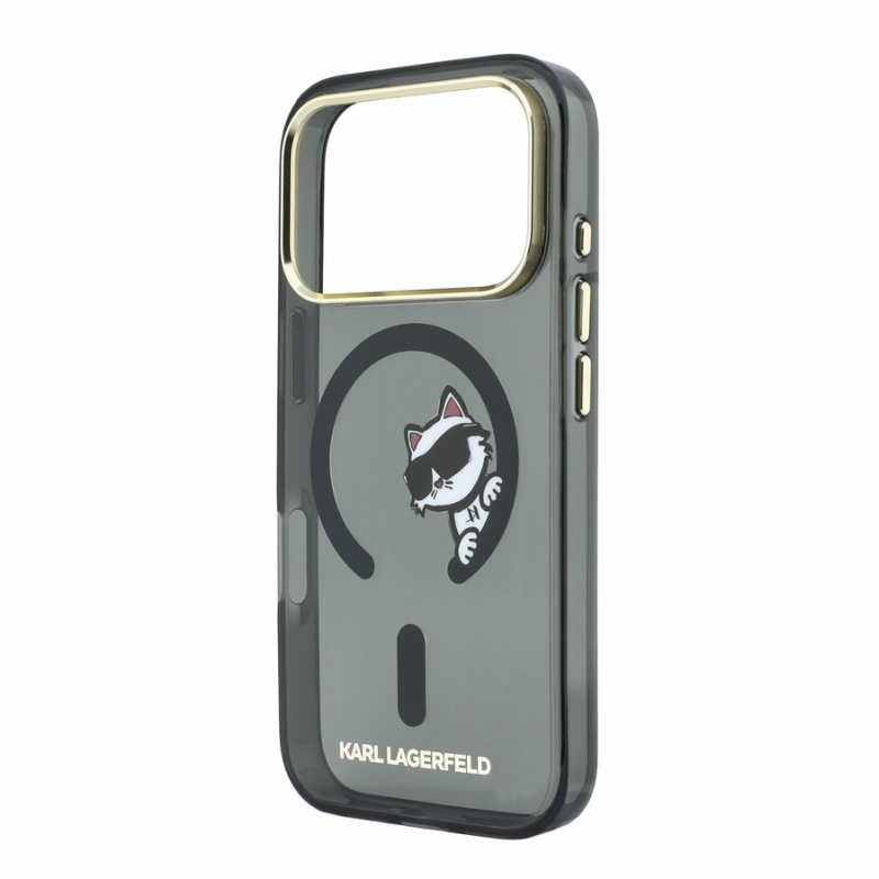 Karl Lagerfeld IML Choupette Peekaboo Magsafe Case for iPhone 18 Pro Black