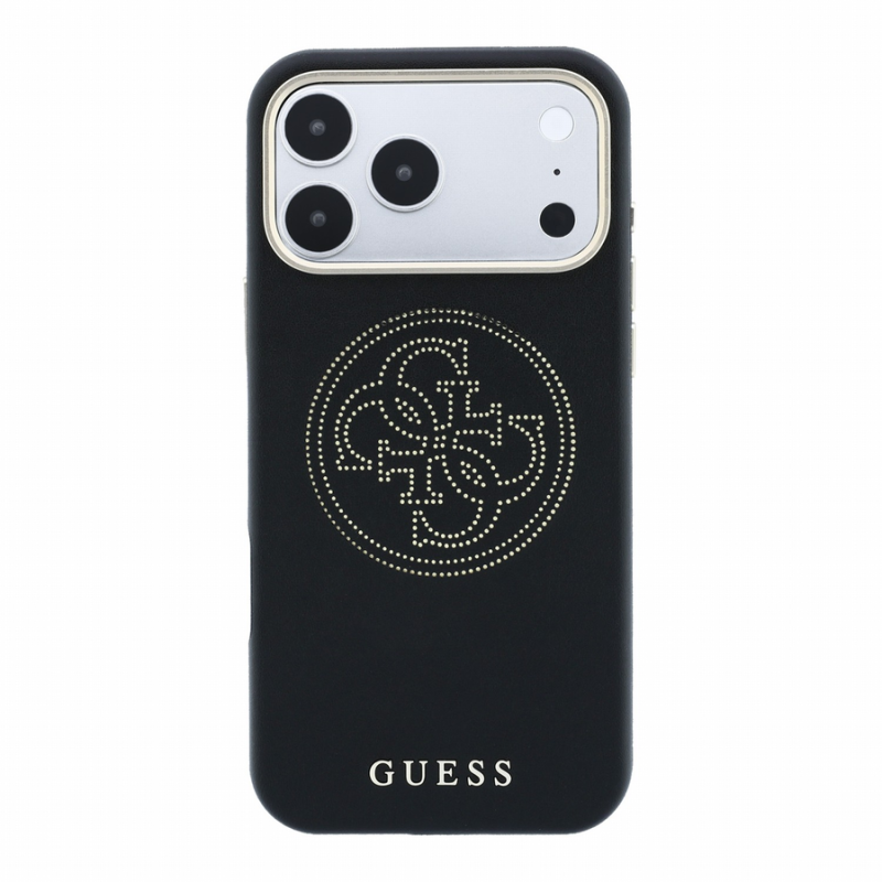 Guess PU Semi Wrap Perforated 4G Logo MagSafe Case for iPhone 18 Pro Max Black