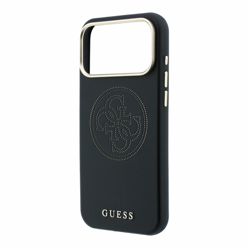 Guess PU Semi Wrap Perforated 4G Logo MagSafe Case for iPhone 18 Pro Max Black