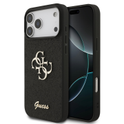 Guess PU Fixed Glitter 4G Metal Logo Case for iPhone 18 Pro Max Black