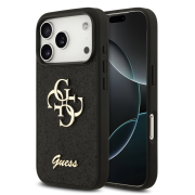 Guess PU Fixed Glitter 4G Metal Logo Case for iPhone 18 Pro Black