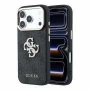 Guess PU 4G Strass Metal Logo Case for iPhone 18 Pro Max Black