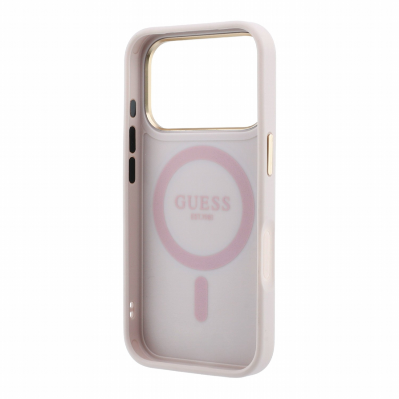 Guess PU 4G Ring Stand MagSafe Case for iPhone 18 Pro Max Pink