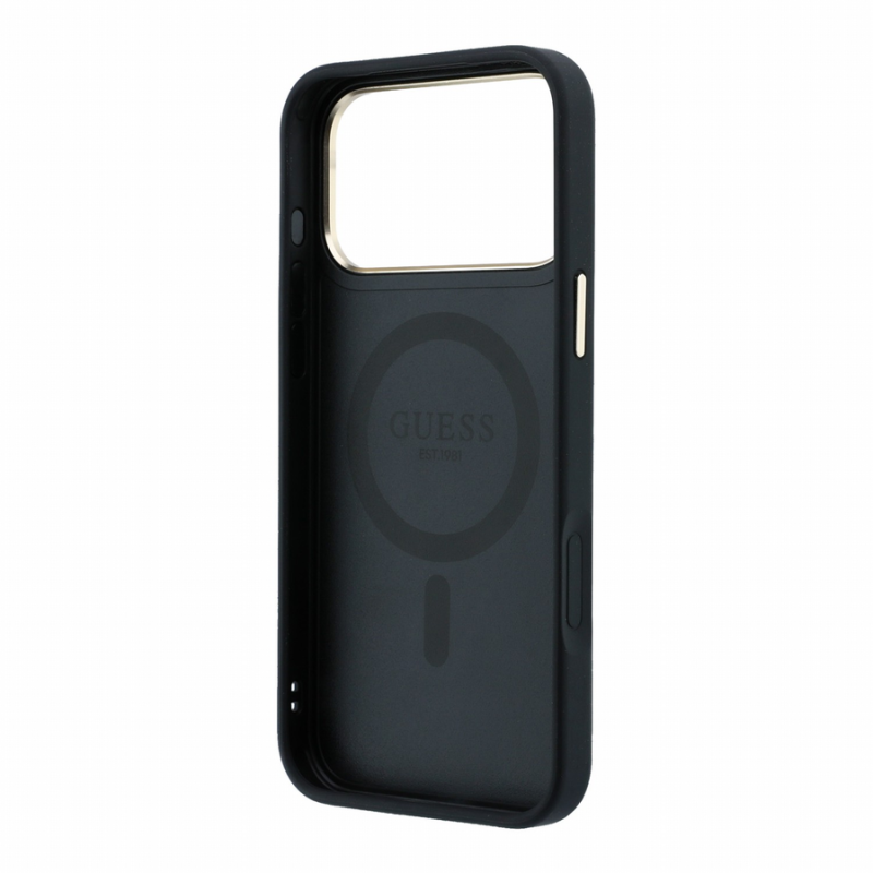 Guess PU 4G Ring Stand MagSafe Case for iPhone 18 Pro Max Black