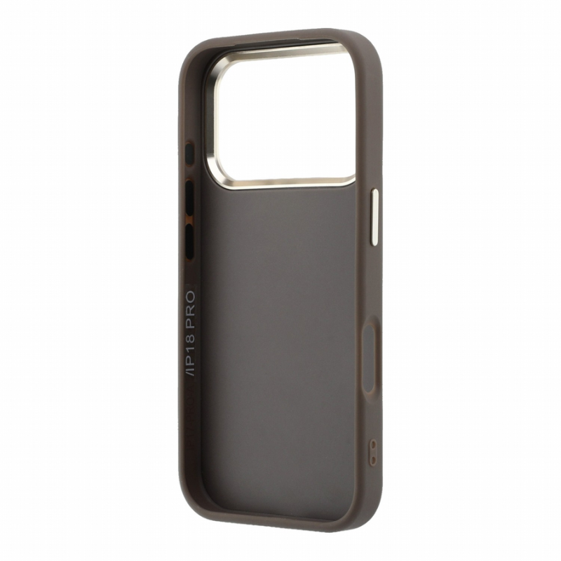 Guess PU 4G Resin Metal Logo Case for iPhone 18 Pro Brown
