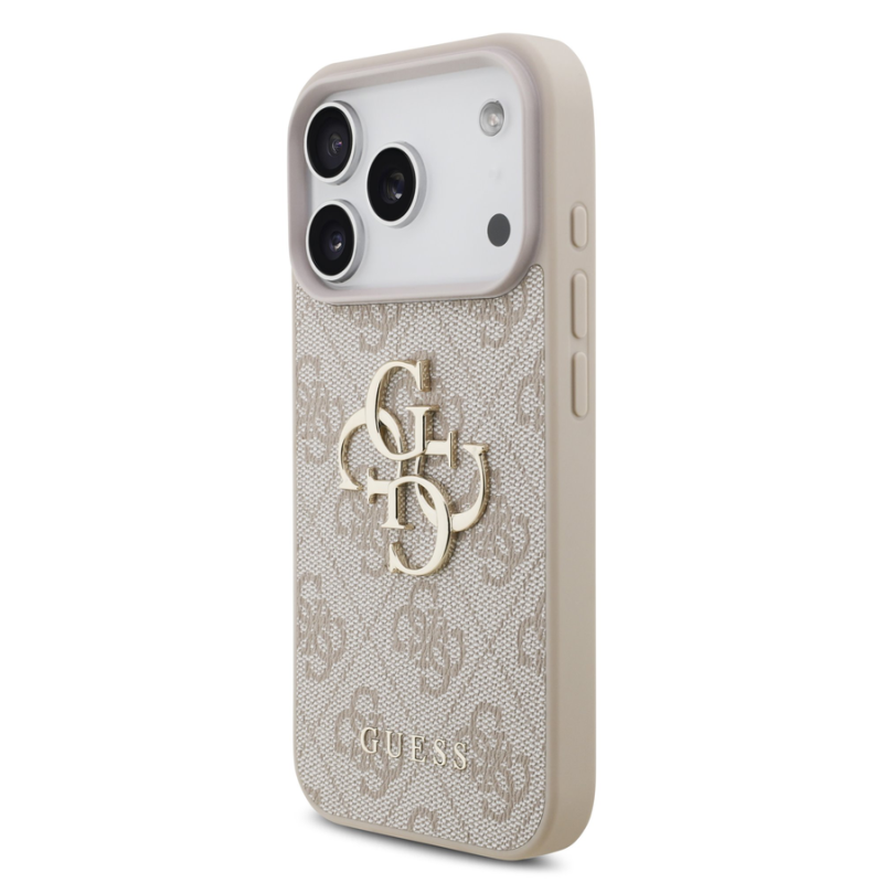 Guess PU 4G Metal Logo Case for iPhone 18 Pro Pink