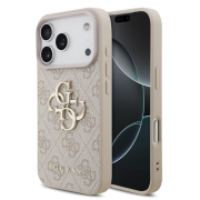 Guess PU 4G Metal Logo Case for iPhone 18 Pro Pink