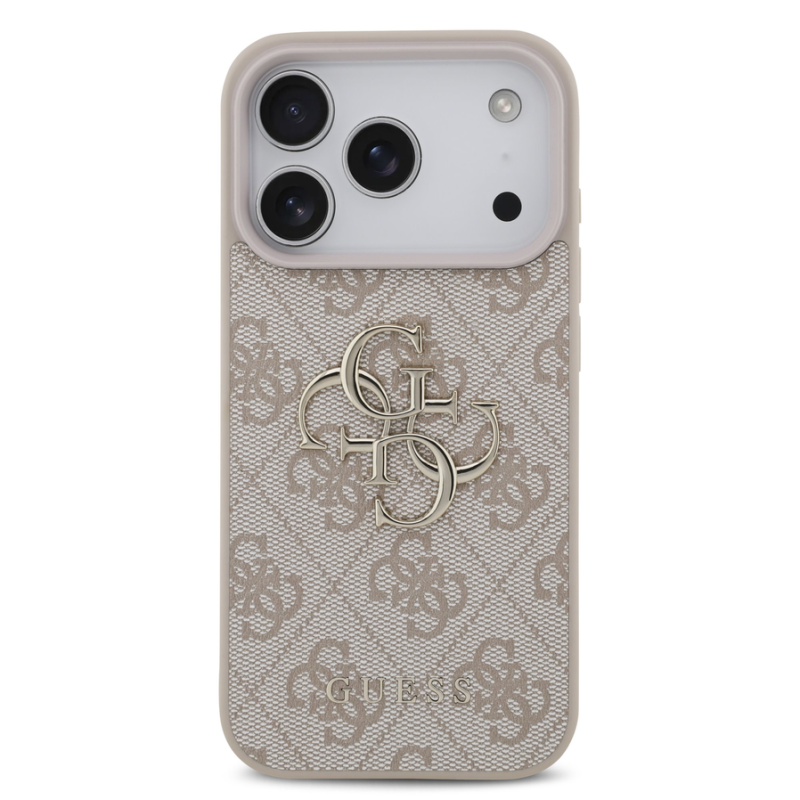 Guess PU 4G Metal Logo Case for iPhone 18 Pro Pink
