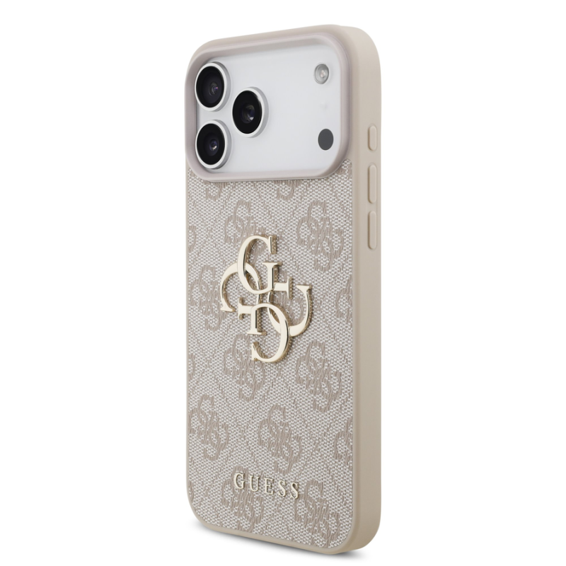 Guess PU 4G Metal Logo Case for iPhone 18 Pro Max Pink