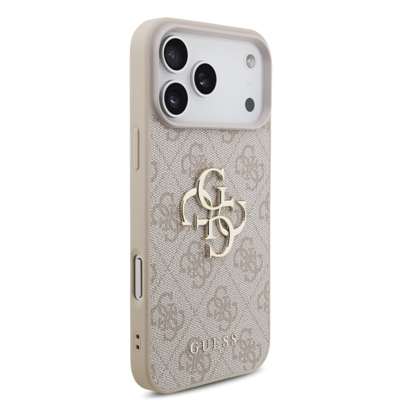 Guess PU 4G Metal Logo Case for iPhone 18 Pro Max Pink