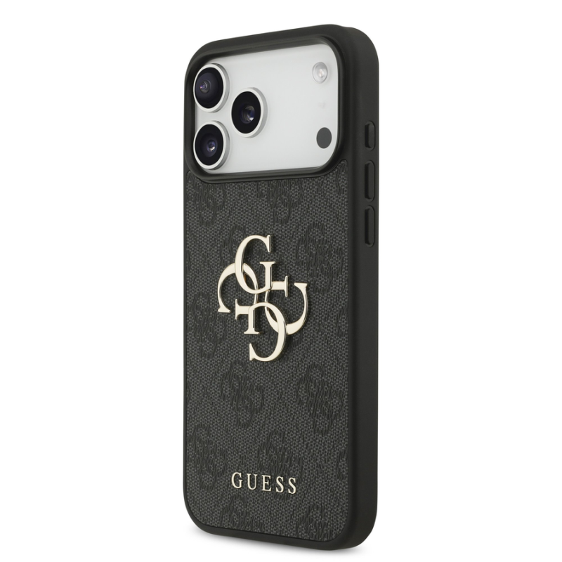 Guess PU 4G Metal Logo Case for iPhone 18 Pro Max Grey