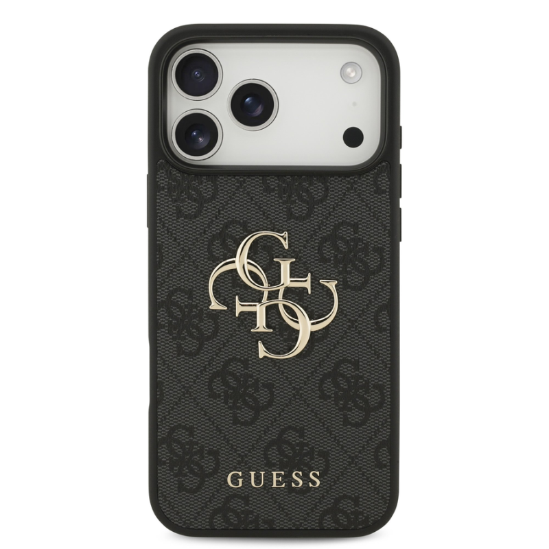 Guess PU 4G Metal Logo Case for iPhone 18 Pro Max Grey