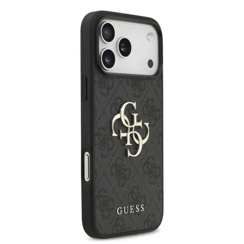 Guess PU 4G Metal Logo Case for iPhone 18 Pro Max Grey