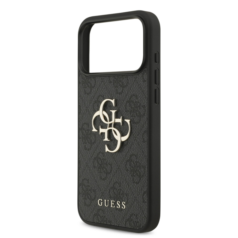 Guess PU 4G Metal Logo Case for iPhone 18 Pro Max Grey