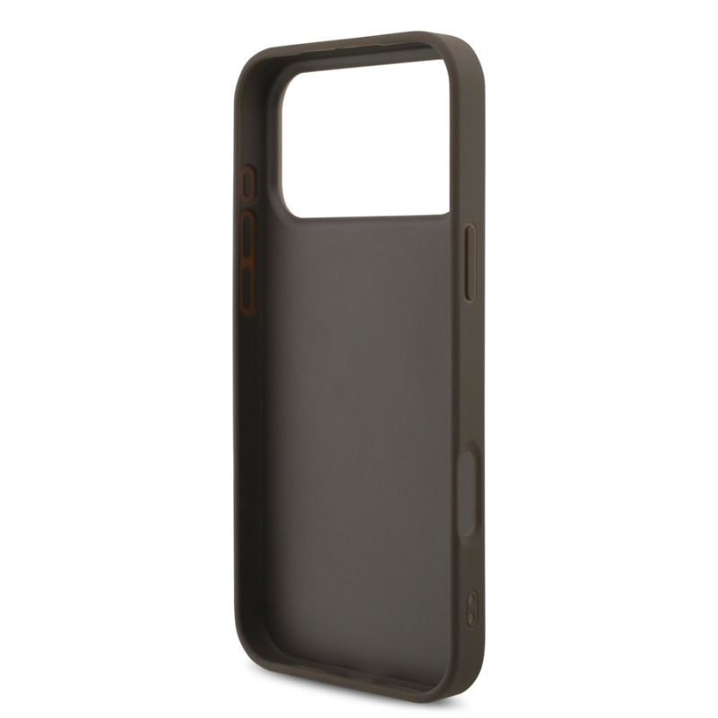 Guess PU 4G Metal Logo Case for iPhone 18 Pro Max Brown