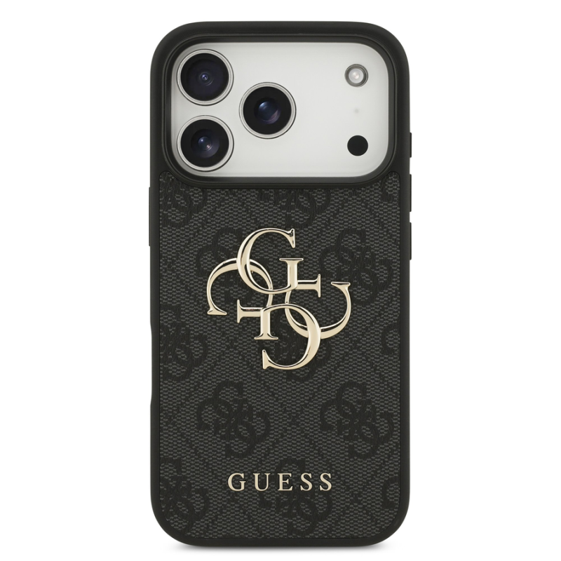 Guess PU 4G Metal Logo Case for iPhone 18 Pro Grey