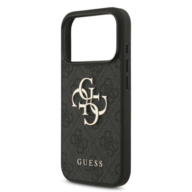 Guess PU 4G Metal Logo Case for iPhone 18 Pro Grey