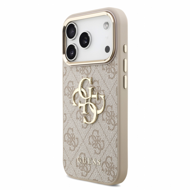 Guess PU 4G Metal Logo Strap Case for iPhone 18 Pro Pink