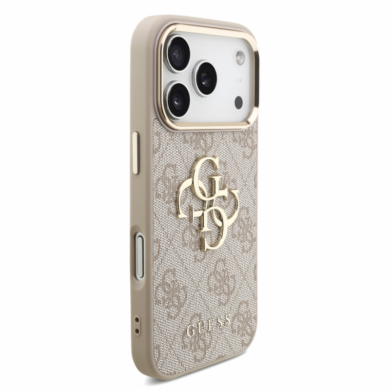 Guess PU 4G Metal Logo Strap Case for iPhone 18 Pro Pink