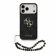 Guess PU 4G Metal Logo Strap Case for iPhone 18 Pro Max Black