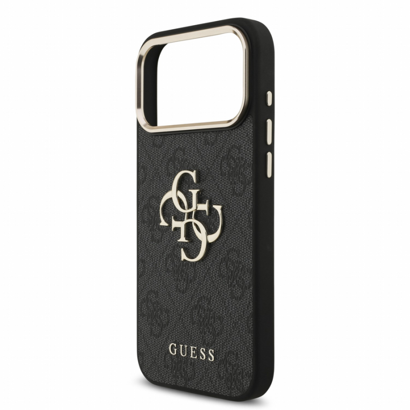 Guess PU 4G Metal Logo Strap Case for iPhone 18 Pro Max Black