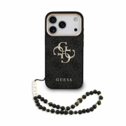 Guess PU 4G Metal Logo Strap Case for iPhone 18 Pro Black