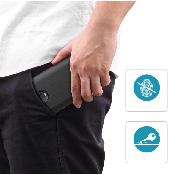 Svart och väldigt elegant lock till Motorola Moto G6 Plus.