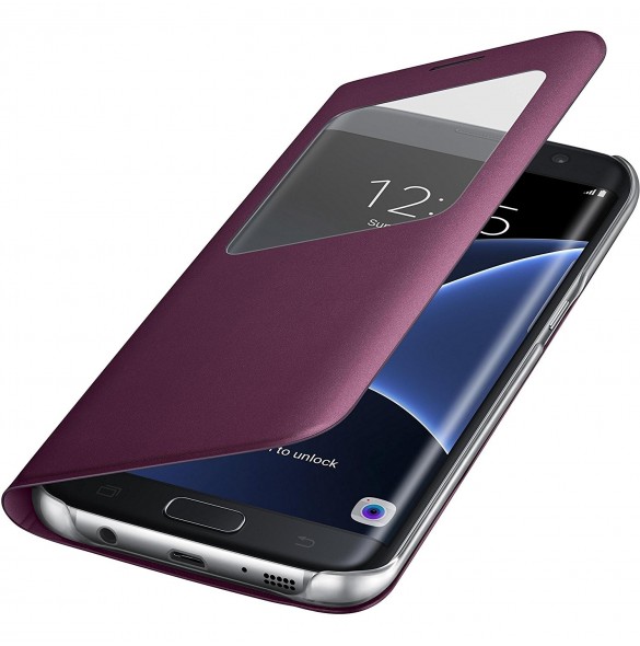 Samsung EF-CG935PXE S-View Case Vikbart Fodral Till Samsung Galaxy S7 Edge - Wine