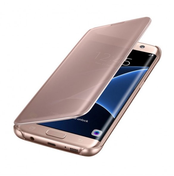 Samsung EF-ZG935CZE Clear View Cover Skal till Samsung Galaxy S7 Edge - Rosa Guld
