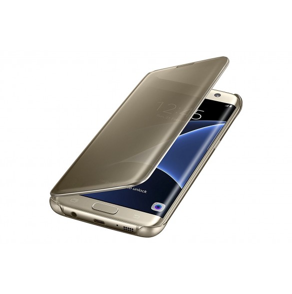 Samsung EF-ZG935CFE Clear View Cover Skal till Samsung Galaxy S7 Edge - Guld