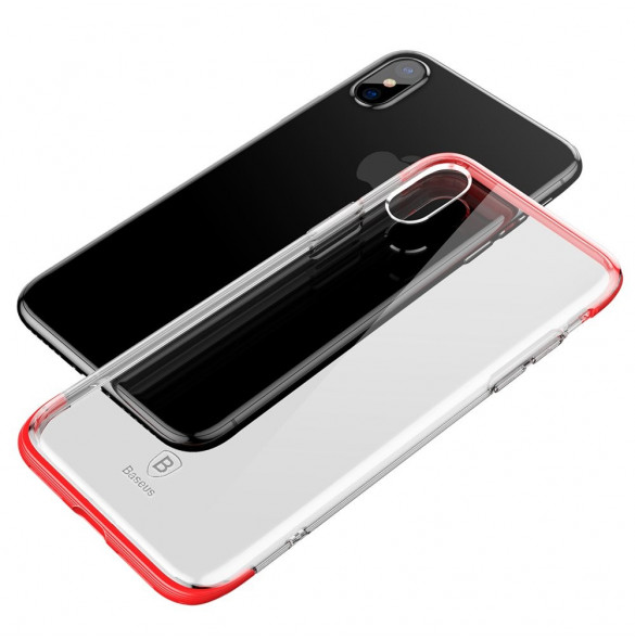 Rött och väldigt snyggt omslag till iPhone XS / X.
