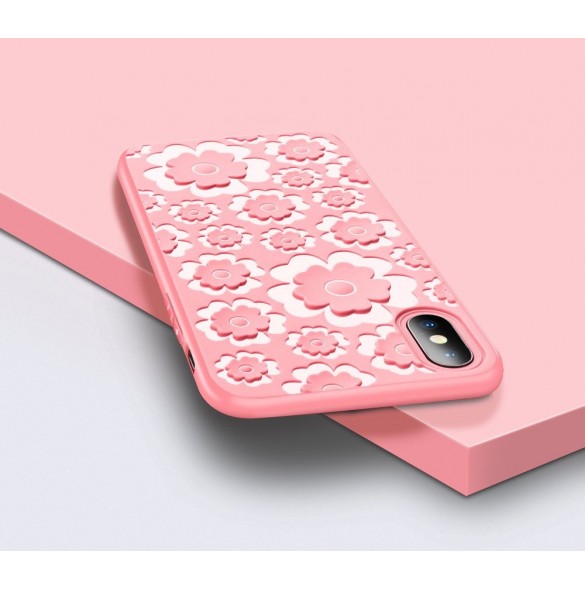 Rosa och mycket snyggt fodral för iPhone XS / X.