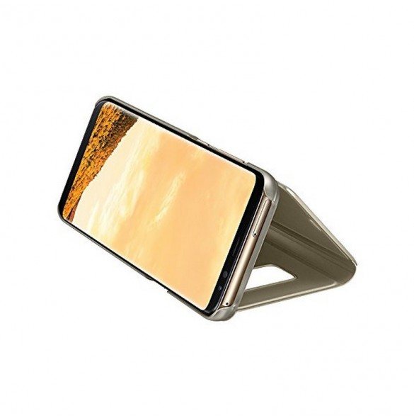 Samsung EF-ZG955CFE Clear View Cover Vikbart Fodral Till Samsung Galaxy S8 Plus - Guld