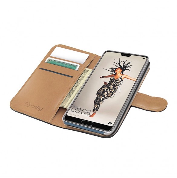 Celly Wallet Case till Huawei P20 - Svart