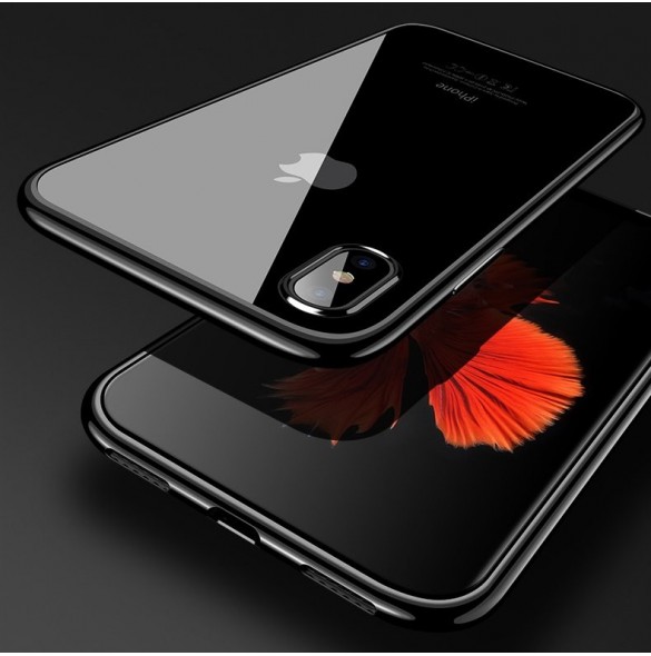Clear Color Case Gel TPU Electroplating frame Cover Skal till Xiaomi Redmi Note 7 - Röd