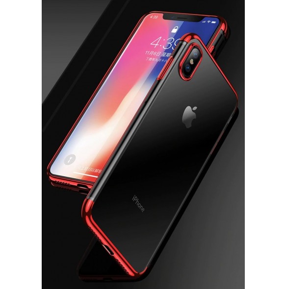 JollyFX Clear Color Case Gel TPU Electroplating frame Cover Skal till Xiaomi Redmi Note 7 - Svart