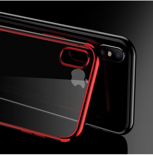 JollyFX Clear Color Case Gel TPU Electroplating frame Cover Skal till Xiaomi Redmi Note 7 - Svart